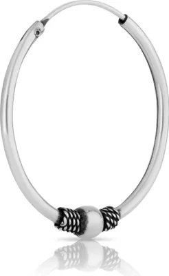 Produktbild von Bali Creole einzel Ohrring 24mm aus 925 Sterling Silber Mittelalter Gothic 1795