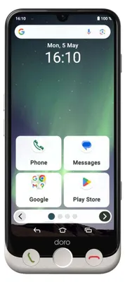 Produktbild von Doro Aurora A30, 15,5 cm (6.1"), 6 GB, 128 GB, 50 MP, Android 14, Schwarz, Weiß