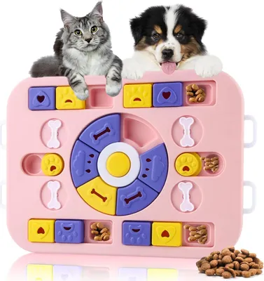 Produktbild von Interaktives Spielzeug für Hunde und Katzen, rosa, langsam fütternd
