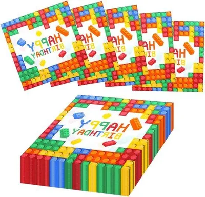 Produktbild von Babyparty-Set - Papierlappen für Jungen und Mädchen - Feiertischdekoration - 48 Stück
