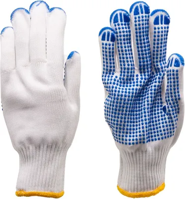 Produktbild von Arbeitshandschuhe - Strickhandschuhe mit blauen PVC-Noppen K1300 Größe 9