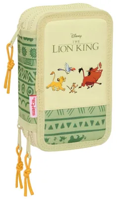 Productafbeelding van Driedelig etui Mufasa, groen en beige, 12,5 x 19,5 x 5,5 cm, 37 stuks