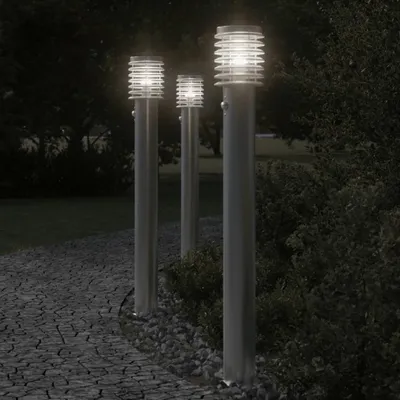 Immagine prodotto di vidaXL Luce di percorso con rilevatore di movimento argento 110 cm in acciaio inox