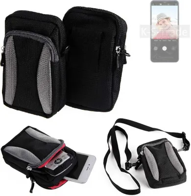 Produktbild von K-S-Trade Holster Schutz Hülle kompatibel mit Blackview A52 Handy Hülle Gürteltasche Umhängetasche mit Zusatzfach schwarz