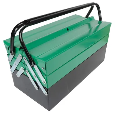 Werkzeugkoffer, 88-teilig, Metall, 46,5 x 24 x 24 cm, grün-schwarz