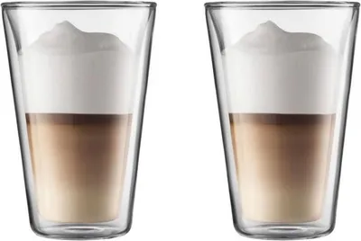Immagine prodotto di Bicchieri a doppia parete, BODUM Canteen, set da 2, 0,4 L, vetro borosilicato, trasparente