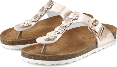 Produktbild von LASCANA Zehentrenner Sandale, Pantolette, offener Schuh, Sommerschuh, roségoldfarben Größe 36
