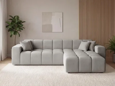 Produktbild von GrainGold Ecksofa L-Form Loopo Rechts- Moderne Ecksofa, Wohnzimmer Sofa - Eckcouch Grau (Komodo 20)