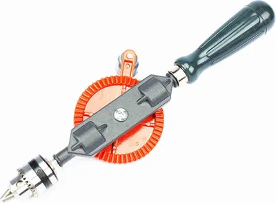 Image de Perceuse manuelle à manivelle Perceuse en acier coulé Mini-perceuse manuelle portable à double pignon Perceuse manuelle pour bois/plastique/PVC/fibre de verre