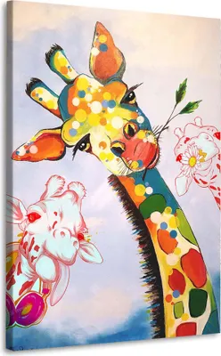 Produktbild von Wandbild Leinwandbild Giraffe Watercolor Style: 60x90x4cm