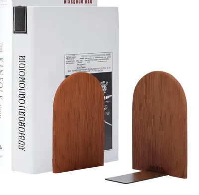 Produktbild von Elzusha – Set aus 2 Holzbuchstützen in Ebenholzfarbe