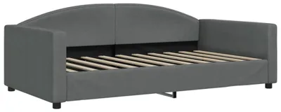 Image de Lit de jour vidaXL gris foncé 100 x 190 cm en tissu