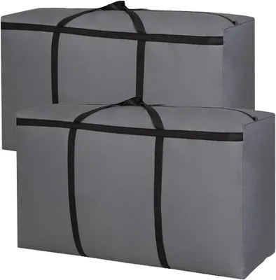 Imagen del producto de Bolsas de almacenamiento de 150 litros, paquete de 2 unidades, impermeables, con cremallera y asa, para ropa