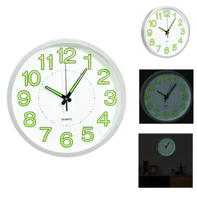 Produktbild von vidaXL Leuchtende Wanduhr Weiß 30 cm -  Wanduhren