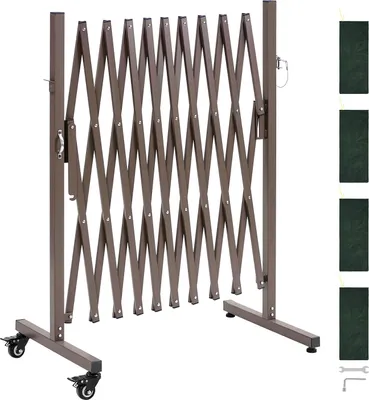 Image de VEVOR Barrière extensible Barrière de sécurité avec roulettes verrouillables Barrière extensible Max. 3,07 m Réglable, Barrière de protection mobile d'extérieur pour effet dissuasif Barrière métallique pour usage extérieur et industriel