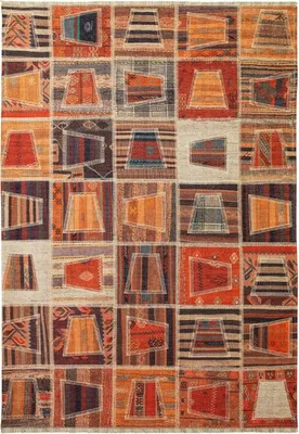 Produktbild von Rechteckiger Wohnzimmerteppich im ethnischen Patchwork-Stil, mehrfarbig, PATC01