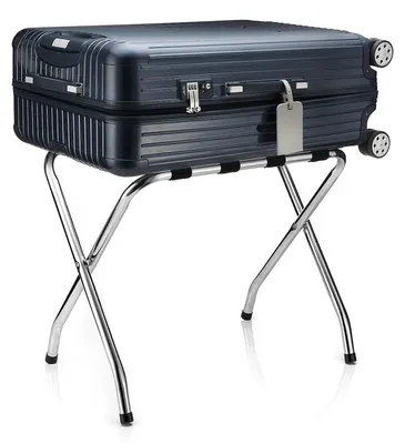 Produktbild von Kofferständer LUGGAGE Kofferablage Kofferbock, Metall verchromt, klappbar