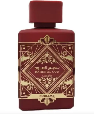 A bottle of Lattafa Bade Al Oud Sublime Eau de Parfum.
