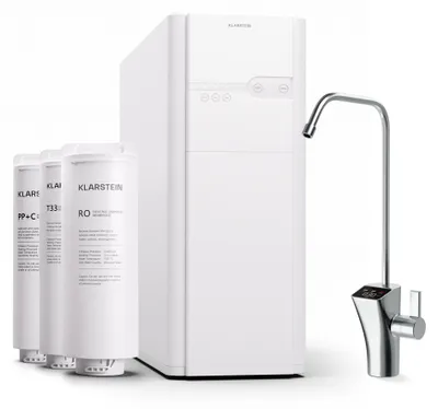 Obrázok produktu pre Klarstein systém filtrácie vody s reverznou osmózou, 600GPD systém filtrácie vody pod drez na pitnú vodu, 5-stupňová filtrácia, 3 filtre, dosahuje čistotu 99,99 %, rýchly systém reverznej osmózy RO