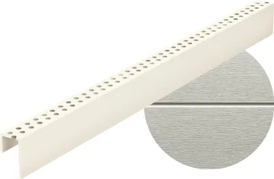 Produktbild von VOX KERRAFRONT Perforierte Leiste - Lüftungsprofil für Fassadenpaneele - PVC - UV-beständig - Perlgrau