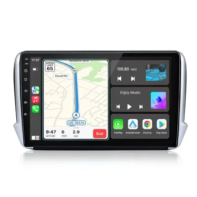 Immagine prodotto di Autoradio Hexinex da 10 pollici per Peugeot 2008 (2013-2017) Android 15, 4 GB + 64 GB, 8 core, WIFI, BT