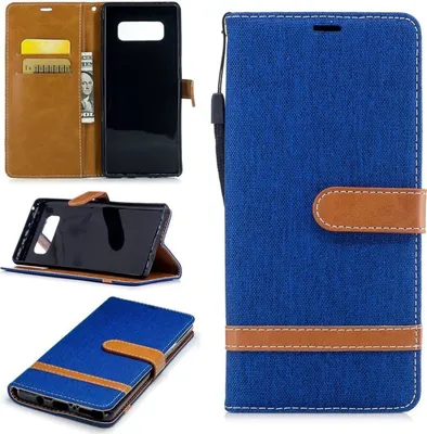 Produktbild von Tasche für Samsung Galaxy Note 8 Jeans Cover Handy Schutz Hülle Case Blau
