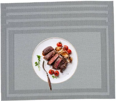 Produktbild von Tischset, Platzsets Abwaschbar rutschfest Hitzebeständig, colour, dunkelgrau, form, Rechteck, quantity, 4 Stück