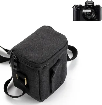 Produktbild von K-S-Trade Umhängetasche kompatibel mit Canon PowerShot G5 X Schulter Tasche Tragetasche Kameratasche Fototasche schwarz Schutzhülle Zubehörtasche