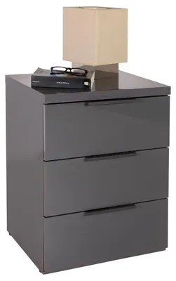 Produktbild von Nachttisch - B 49 cm - 3 Schubladen - Grau matt