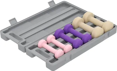 Produktbild von HOMCOM Kurzhantel Set mit Koffer Tragbar Hantelset  6er Set Stahl Rot+Gelb+Grün