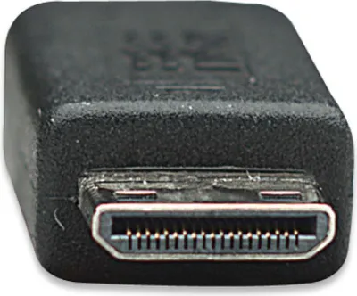 Produktbild von TECHLY HDMI High Speed mit Ethernet und Mini HDMI Anschlusskabel 5m schwarz Anschluesse HDMI 19pol. Stecker auf Mini HDMI 19pol
