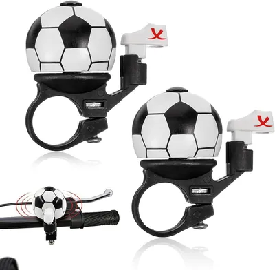 Obrázok produktu pre Bicyklový zvonček 2 ks, futbalový dizajn, hliník, pre detský bicykel