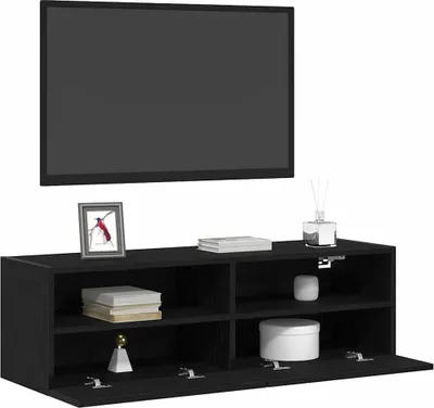 Zdjęcie produktu dla Szafka pod telewizor 2 pcs Czarny dąb 100 x 30 x 30 cm
