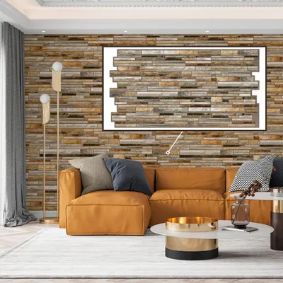 Produktbild von 3D-Wandpaneele PVC | Schiefer Optik | Goldstein Schiefer - 5 Platten - 2.5 m² | Für Wohnzimmer, Küche & Bad | Einfache DIY-Montage