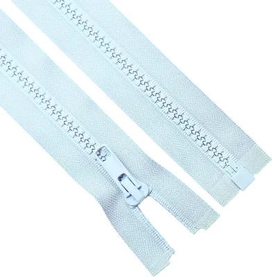 Produktbild von Reißverschluss aus Kunststoff, teilbar, #5 - 2 Stück, 41 cm, hellblau