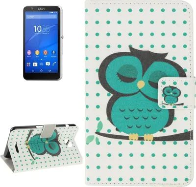 Produktbild von Handyhülle Tasche für Handy Sony Xperia E4 Dicke Eule auf Ast
