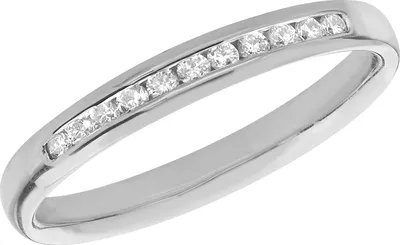 Produktbild von 9 Karat (375) Weißgold Halb Eternity Diamant Trauring/Ehering/Hochzeitsring Brillant-Schliff 0.11 Karat GH - SI3-I1, 50 (15.9); TRS187909KWRSK