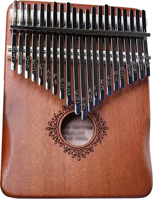 Produktbild von Kalimba Daumenklavier, tragbares 21-Tasten-Mbira-Fingerklavier mit Stimmhammer und Lernanleitung, Weihnachtsgeschenk