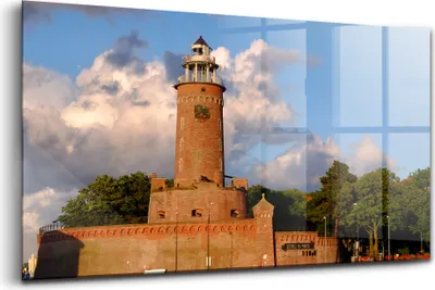 Produktbild von 120x60 - Glasbilder - Bilder auf Wandbild - Foto auf Glas - Leuchtturm Kolobrzeg Polen