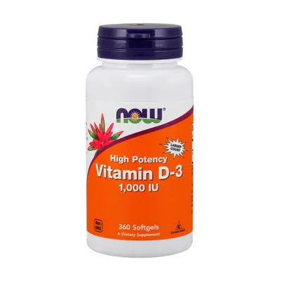 Produktbild von NOW Foods - Vitamin D3, 1000 IU, 360 Weichkapseln