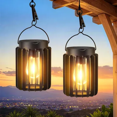 Solarlampen für außen, hängend, 2 Stück, LED, warmweiß