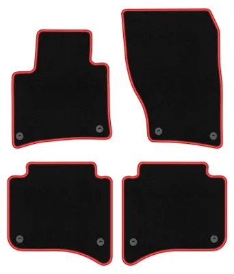 Image de Tapis de sol en moquette noir/rouge pour Volkswagen Touareg II 2010- 4 pièces