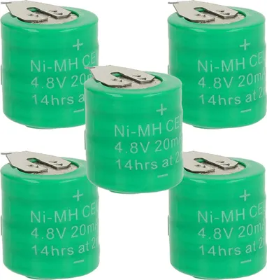 Produktbild von vhbw 5x NiMH Ersatz Knopfzellen-Akku (15 mAh, 4,8 V, NiMH)