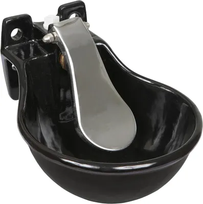 Productafbeelding van Drinkbak Gietijzer - Waterbak Vee - Dieren Water Geven - Poedercoating Roestvrij - 1.45 Liter - Zwart