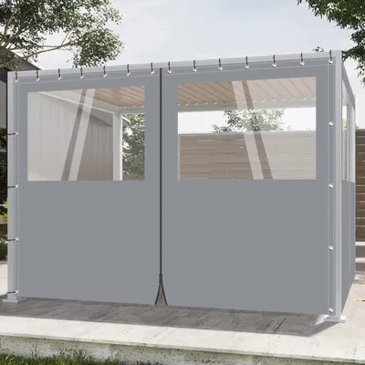 Obrázok produktu pre Robustné PVC plachty so zipsom – deliaca stena – vodotesné – 650 g/m² – 0,55 mm – UV50+ – 2,15 x 3,05 m – sivé
