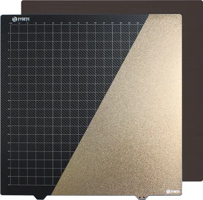 Obrázek produktu pro 3D tiskové lůžko z PEI o rozměrech 430 x 430 mm Oboustranně práškově lakovaný PEI + hladký povrch z uhlíkových vláken Flexibilní pružinová ocelová platforma s magnetickou základnou Kompatibilní s 3D tiskárnami Neptune3 Max/Neptune 4 Max, Kobra 2 Max/Kobra Max Stabilní tvarování a snadné odformování