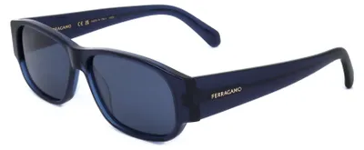 Image de Lunettes de soleil pour homme Ferragamo SF1109S bleu transparent 57/14/145