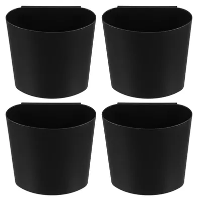 4er Set hängende Aufbewahrungskörbe aus Kunststoff, schwarz