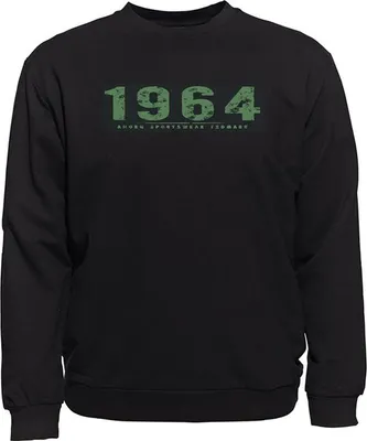 Produktbild von Übergrößen Sweatshirt AHORN SPORTSWEAR Vintage Number rauchgrün Schwarz 9XL
