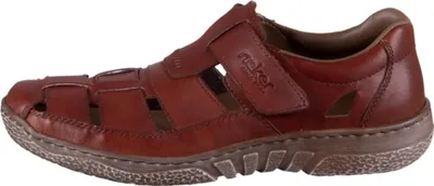 Produktbild von Rieker 03578-24 geflochtener Herren Slipper, Leder, Braun, extra weit - Herrenschuhe Slipper, Braun, leder